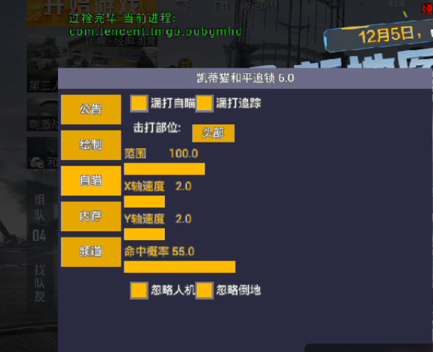 和平精英【CT5】内部辅助外挂
